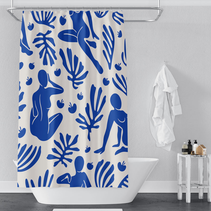 Rideau de douche abstrait, L 70 po x L 83 po