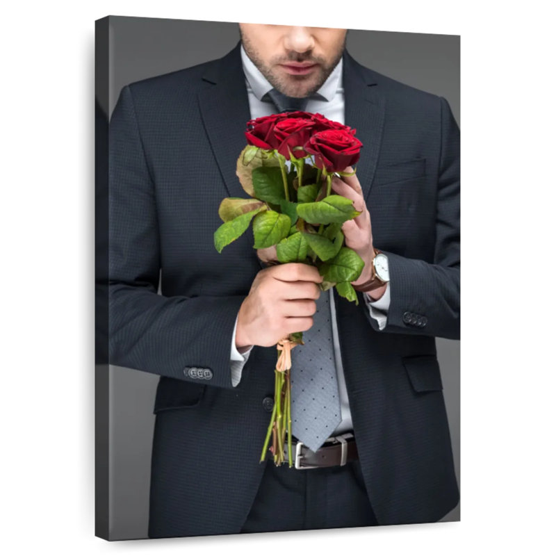 Shuttleworth Man With Roses, 24" H x 16" W