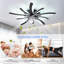 Ventilateur de plafond à DEL à intensité variable réversible à 7 pales 27,55 "avec lumière et télécommande Abson-517167143