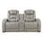 Danykah Leather Console Loveseat Light Gray-204574208