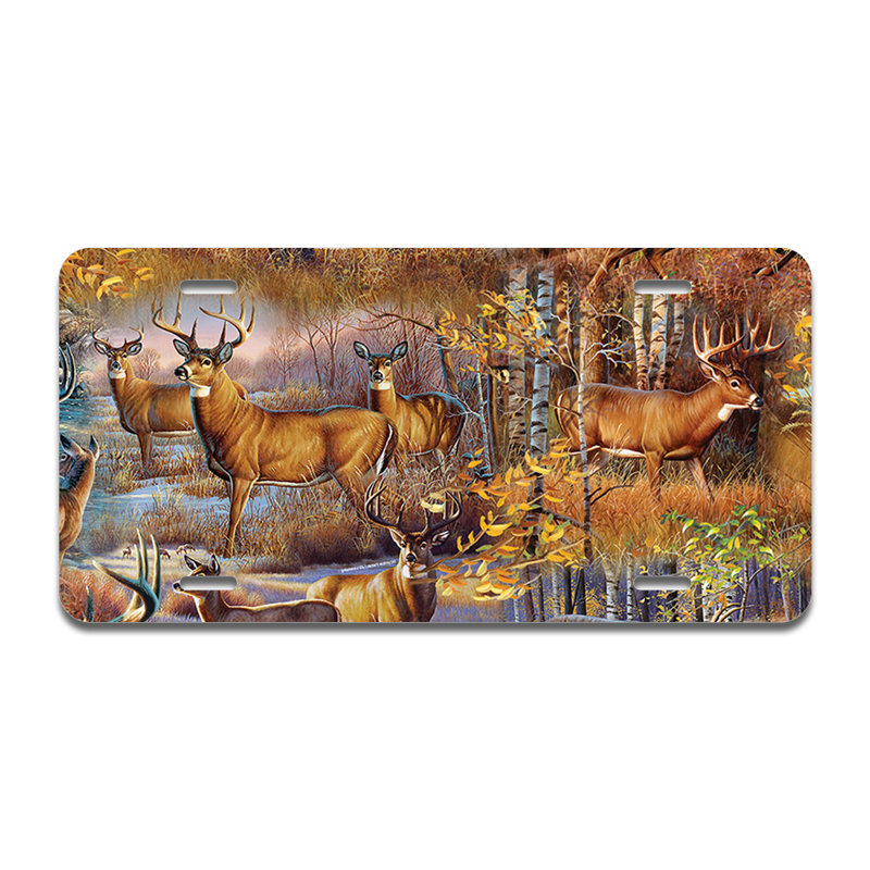 Deer Pattern 2 Aluminum Plate Frame
