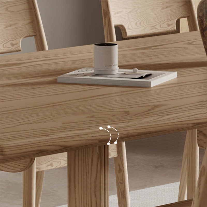Ensemble de table de salle à manger unique en bois massif de frêne, H 29,92 po x L 70,87 po x l 35,43 po