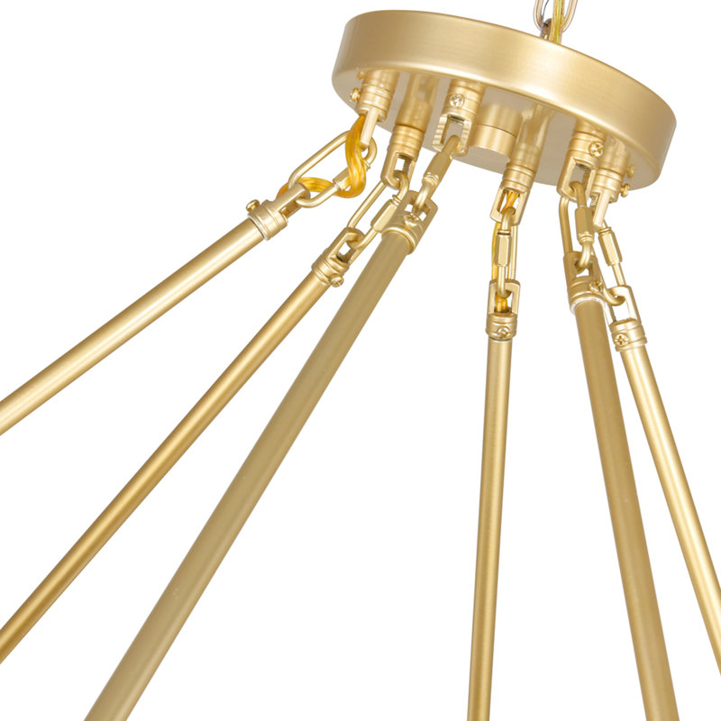 39" Satin Gold Chandelier for Living Room, Dining Room – 45-Light Globe Design with G9 Bulb Base – LED Compatible, Frosted Glass Spheres – BACL Certified