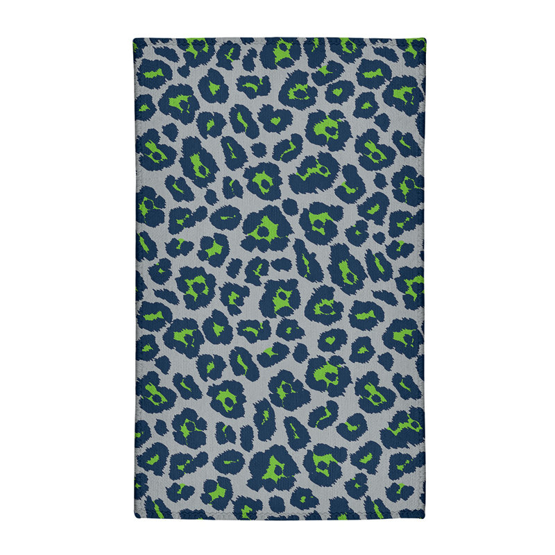 Imprimé animalier gris/bleu marine/vert Tapis décoratif, Rectangle 2 pi x 3 pi