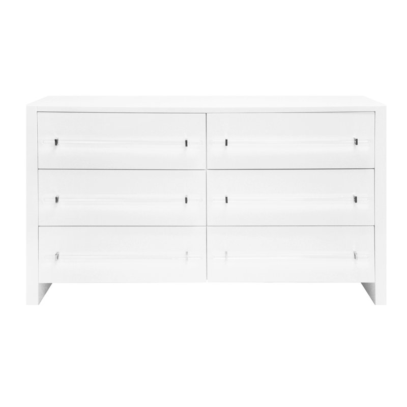 Commode double 6 tiroirs Luke, Blanc