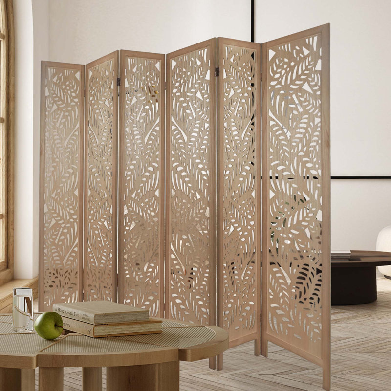 Paravents pliables en bois sculpté