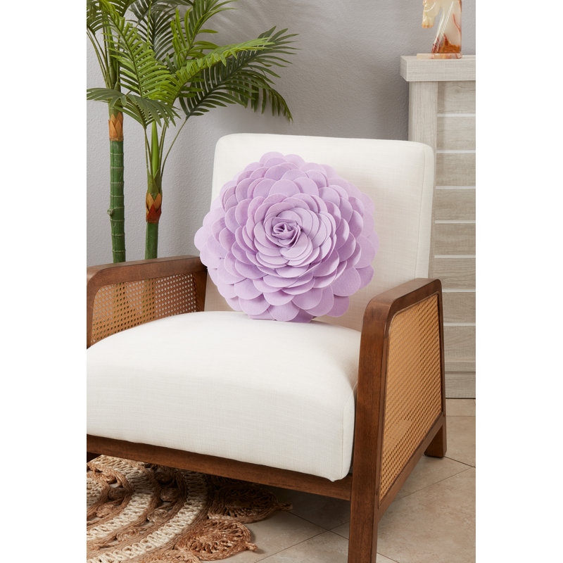 Felt Collection Appliqued Throw Pillow, 13" H x 13" W, Lilac