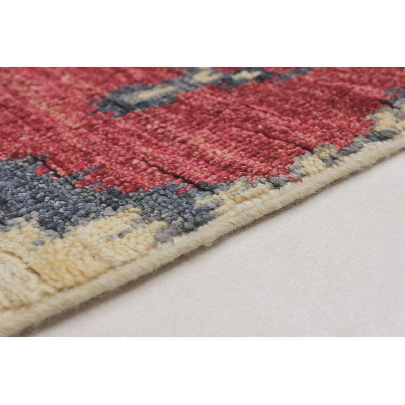 Tapis de zone en laine 4 pi 1 po x 5 pi 9 po noué la 1980 one-of-kind- "à la main 1980 tapis anatolia blue Céline