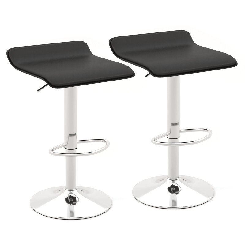 Cersten Swivel Adjustable Height Bar Stool, Black
