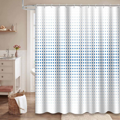Rideau de douche abstrait avec demi-teinte bleu abstrait avec 12 crochets