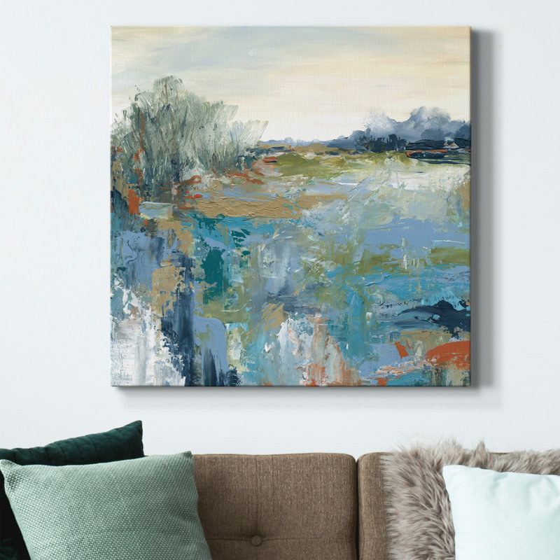 Toile tendue avec châssis Energetic Earth - Premium - prête à être accrochée, H 40 po x l 40 po x P 1 po