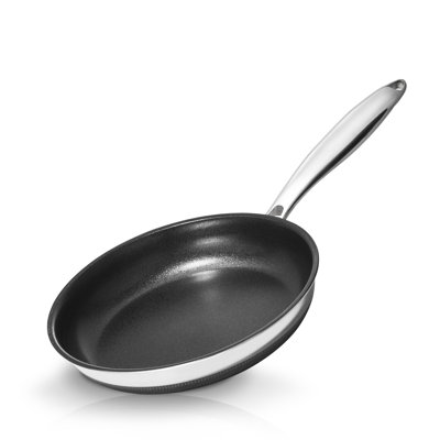 Titanium Non Stick Frying Pan Set, 8" 10" 12" Ceramic Frying Pans Nonstick, 3 Pieces Non Toxic Skillets Stainless Steel, PFAS, PFOA & PTFE Free, Dishwasher, All Cooktops Compatible