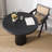 Black Round Solid Wood Dining table-1861383286