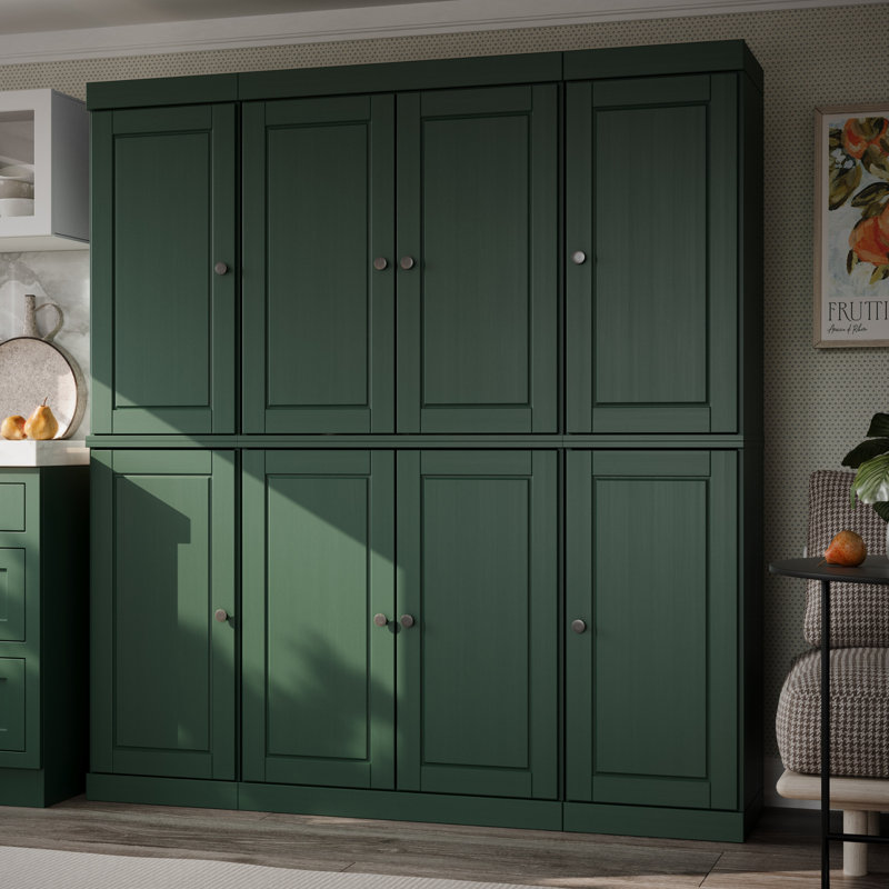 Siegmeyer 100% Solid Wood Tall Kitchen Pantry Cabinet with Doors, Adjustable Shelves, Modular Kitchen Storage Cabinet, 65" W x 71.5" H