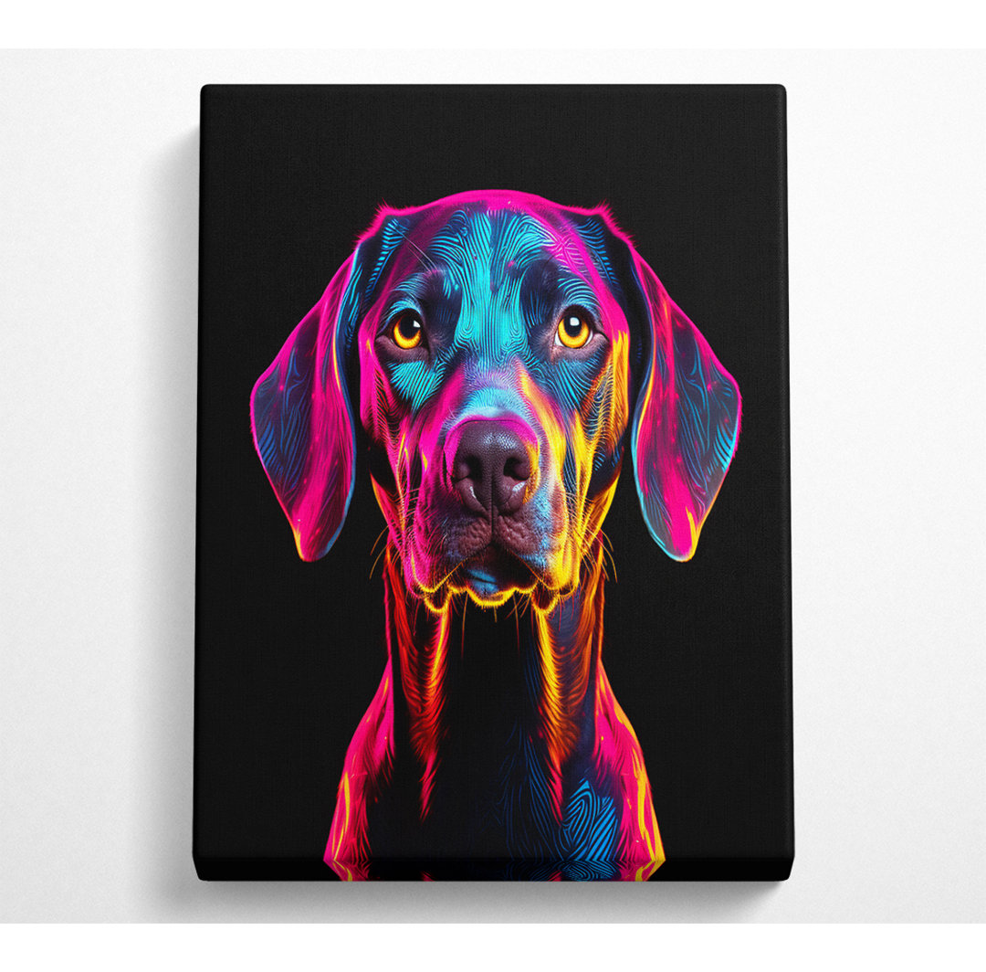 Neon Hund Leinwand Kunstdruck