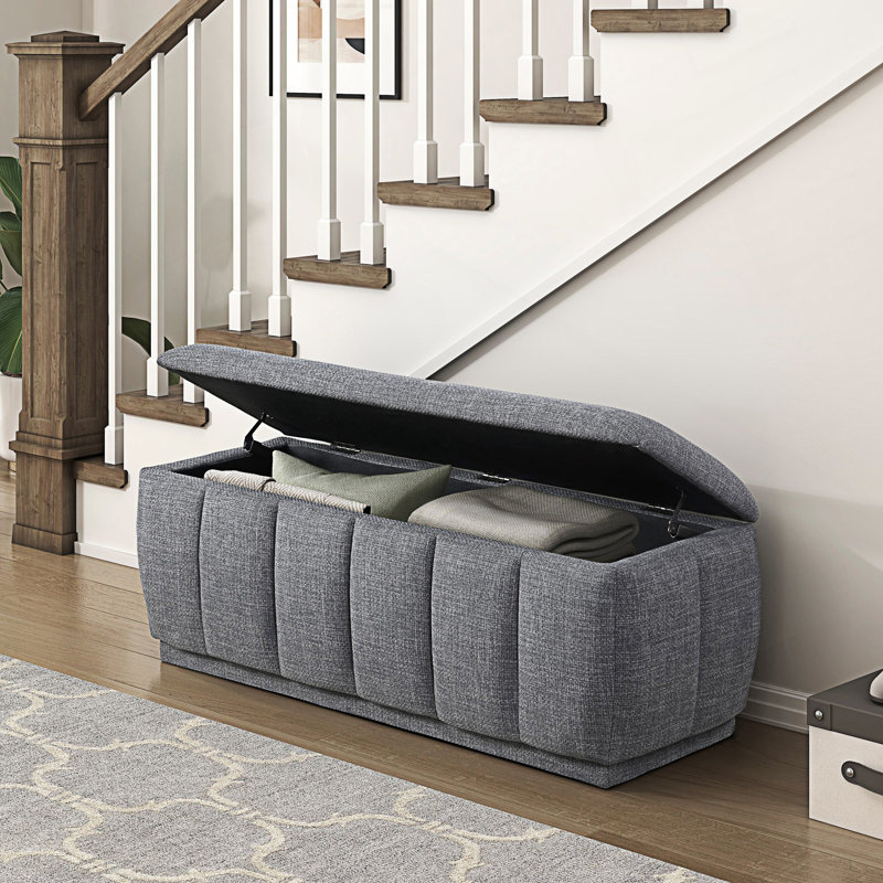 Banc de rangement moderne 1pc, banc de vestibule, Gris
