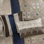 Ensemble de literie pour lit très grand 7 pièces bleu marine - Texture douce-118022659-118022661