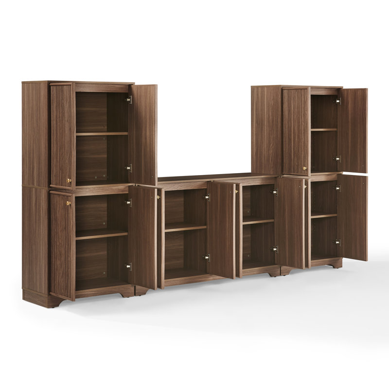 Naomi 3-piece Entertainment Center, Walnut Wood