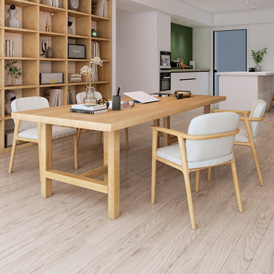 Bureau rectangulaire en bois massif Burlywood