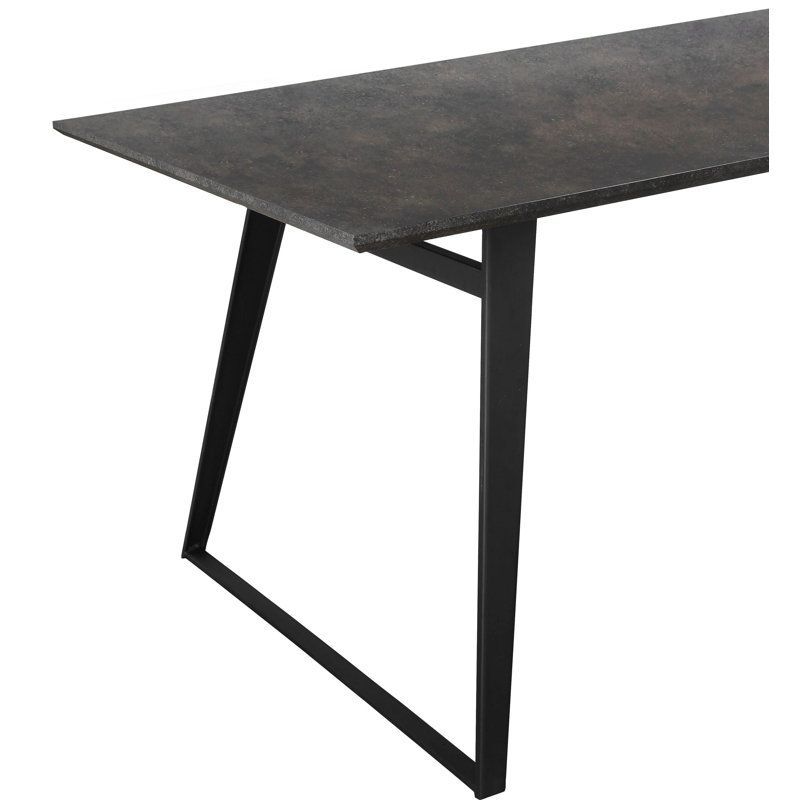 Baidy Metal Base Dining Table, 80cm W x 120cm L