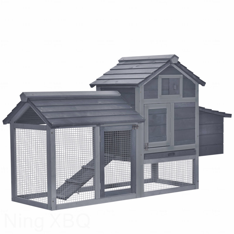 Cage à poulailler 59 po avec poulailler 59 po avec 2 portes, Gris