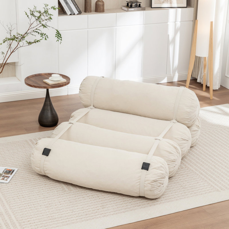 Chaise de plancher avec sangles réglables pour le salon, la chambre à coucher, Beige