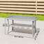 Table basse d'extérieur avec rangement, table de patio en osier, gris foncé