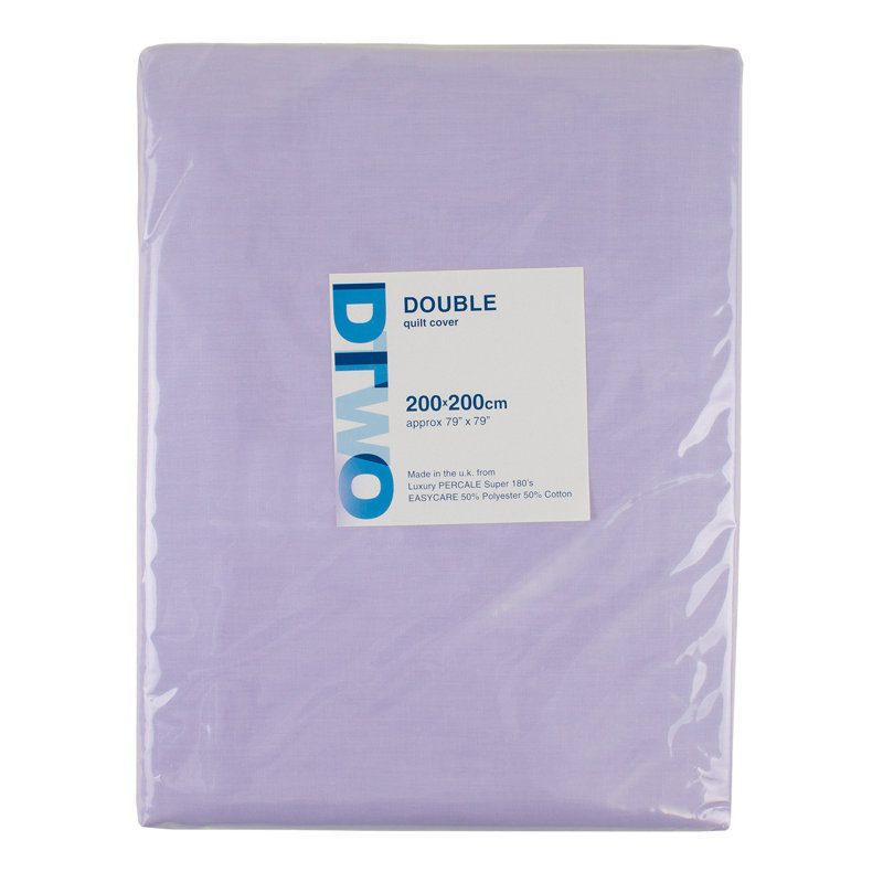 Solid Colour Duvet Cover, Lilac, Single Duvet Cover