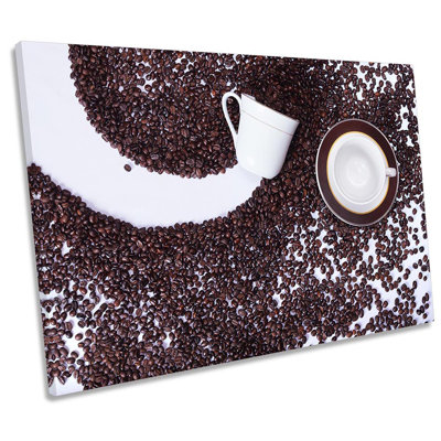 Coffee Beans Silhouette - Wrapped Canvas Print