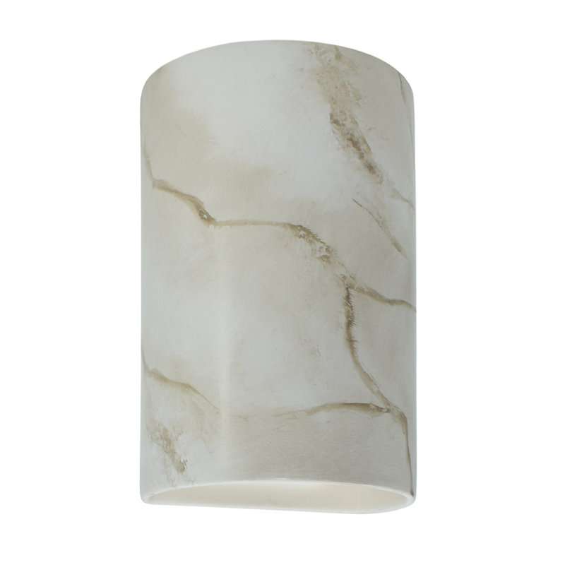 Applique murale 1 lumière Pacursa, H 9,5 po x l 5,75 po x P 4,5 po, Marbre de Carrare, Incandescente (non incluse)