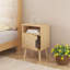 Table de chevet en rotin de 22,83 po de hauteur, table d'appoint avec tablette ouverte, table de bout décorative avec pieds en bois massif pour chambre à coucher, dortoir et petits espaces