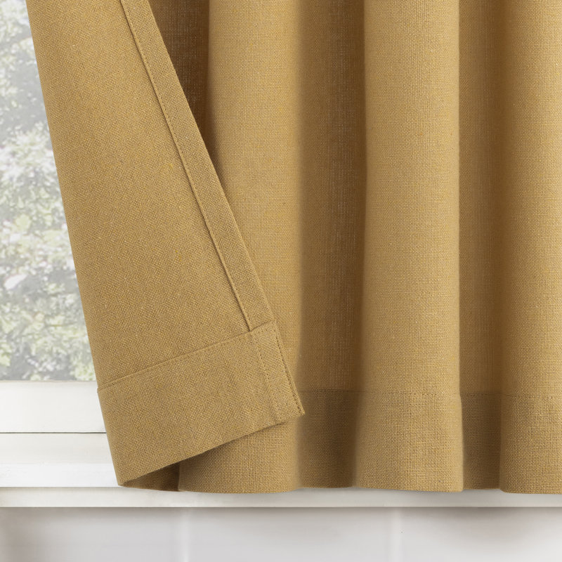 Zaybree Cotton Blend Button Tab Top Cafe Curtain, Beige