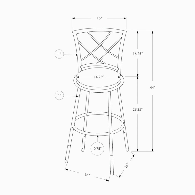 Heilman Modern Swivel Bar Stool(Set of 2), Black
