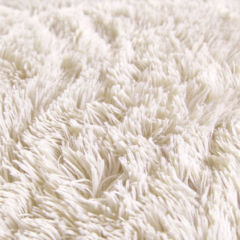 Cuddly Faux Fur Duvet Cover Set with Pillowcases, Single Duvet Cover - 1 Standard Pillowcase, Cream