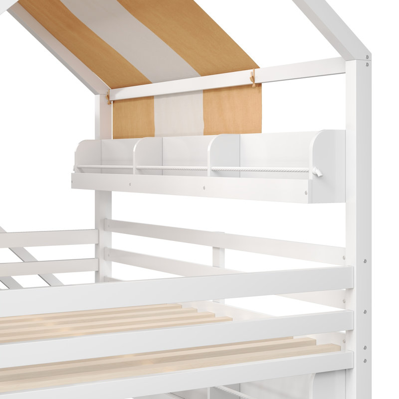 Lits en bois peu encombrants avec rangement à baldaquin, conception moderne