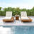 (Set Of 1 Chaise) Lounge Chaise With Headrest, Acacia Wood,4"Thick-228095777