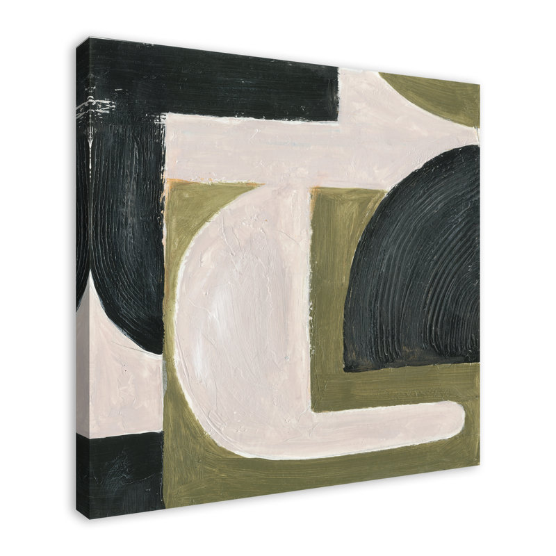 Abstrait avec reproduction de peinture acrylique verte, Toile tendue, H 36 po x l 36 po, Sans cadre