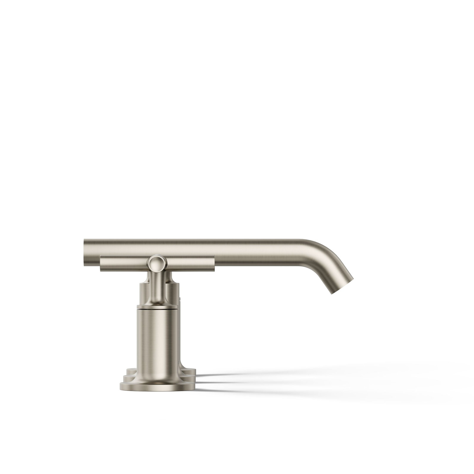 Purist Widespread Faucet with Low Cross Handles, Vibrant Brushed Nickel