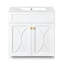 Meuble-lavabo 30 po avec lavabo en céramique, armoire de rangement autoportante moderne avec poignées dorées, portes à fermeture douce-1380364283