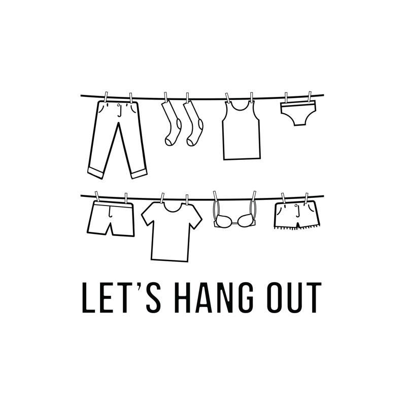 Lets Hang out Laundry - Wrapped Canvas Square Print, 51cm H x 51cm W 