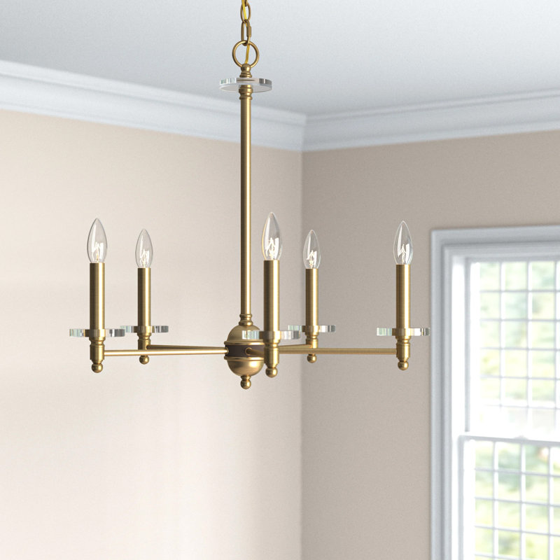 Christofer 5 - Light Dimmable Classic / Traditional Chandelier, Antique Brass