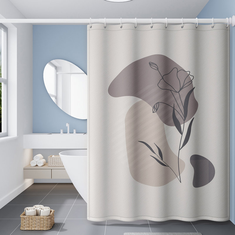 Rideau de douche avec crochets inclus