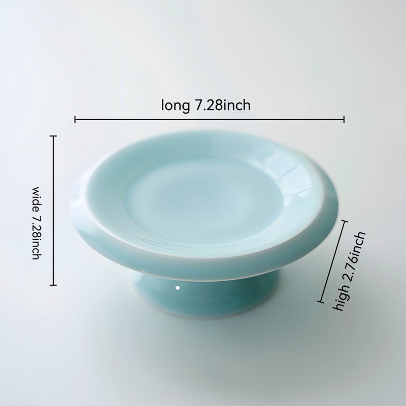 Celadon High Leg Tray - Ceramic Creative Dim Sum Plate, An Elegant Choice For Domestic Restaurants