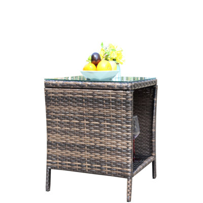 Table basse avec verre trempé transparent Auman