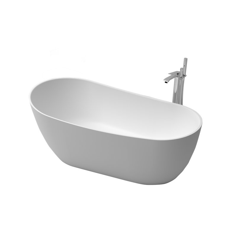 59" Freestanding Solid Surface Soaking Bathtub
