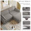 Canapé modulaire rembourré en velours côtelé 3 pièces avec dossier coussiné et repose-pieds amovible Maelina-235248774