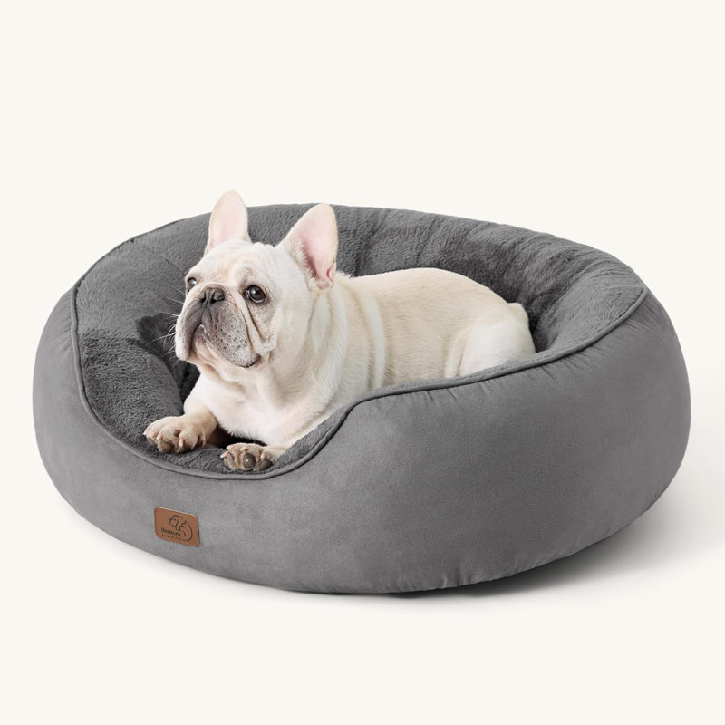 Lit pour animal de compagnie avec traversin, Gris