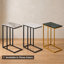 Table d'appoint en forme de C avec plateau en marbre et structure en métal, 41,3 cm L x 24,1 cm P x 62,9 cm H-1927908920-1927908927