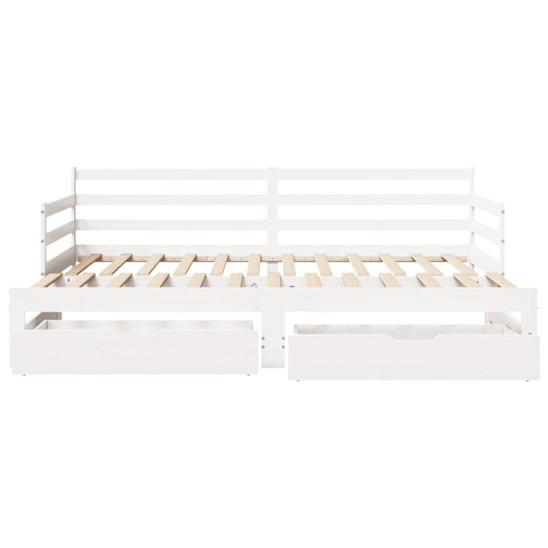Rimmert Solid Wood with Trundle, Single (3'), White