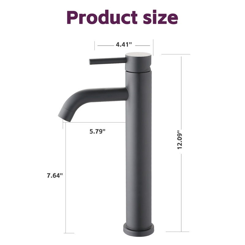 Vessel Sink Faucet Single-handle Bathroom Faucet, Matte Black